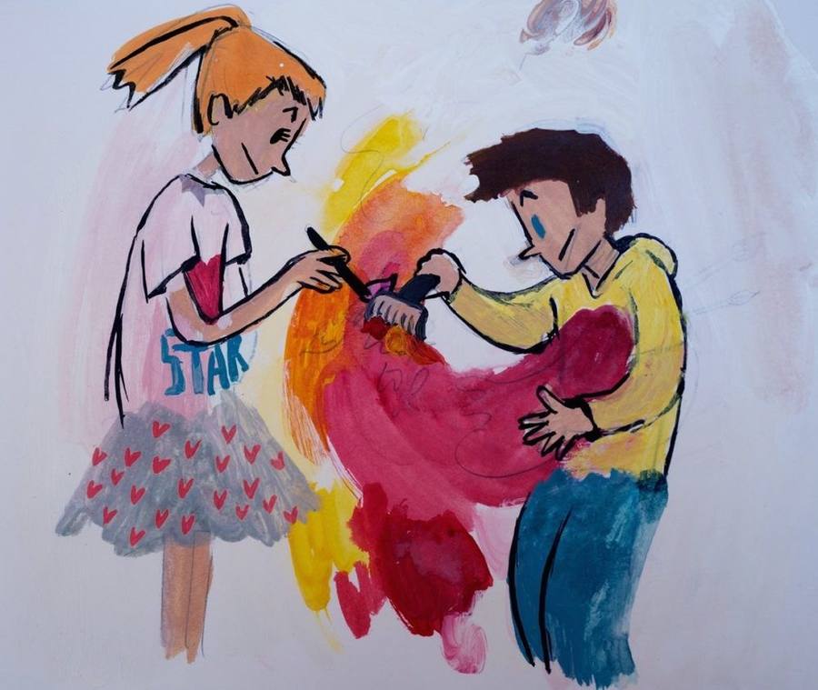 Miss Star(t) insegna a Luca a usare i pennelli